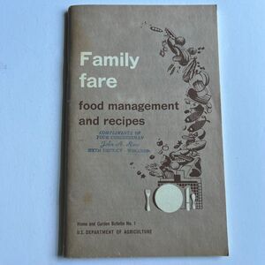 Vintage 1966 Cookbook Family Fare Food Management and Recipes Paperback